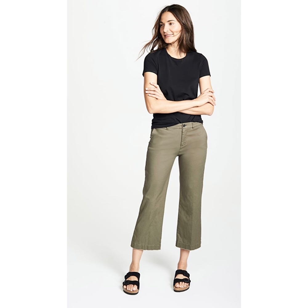 ✨NWT✨ ATM Cropped Boyfriend Garment Wash Chinos in Faded Sage Green US Sz 4, 14